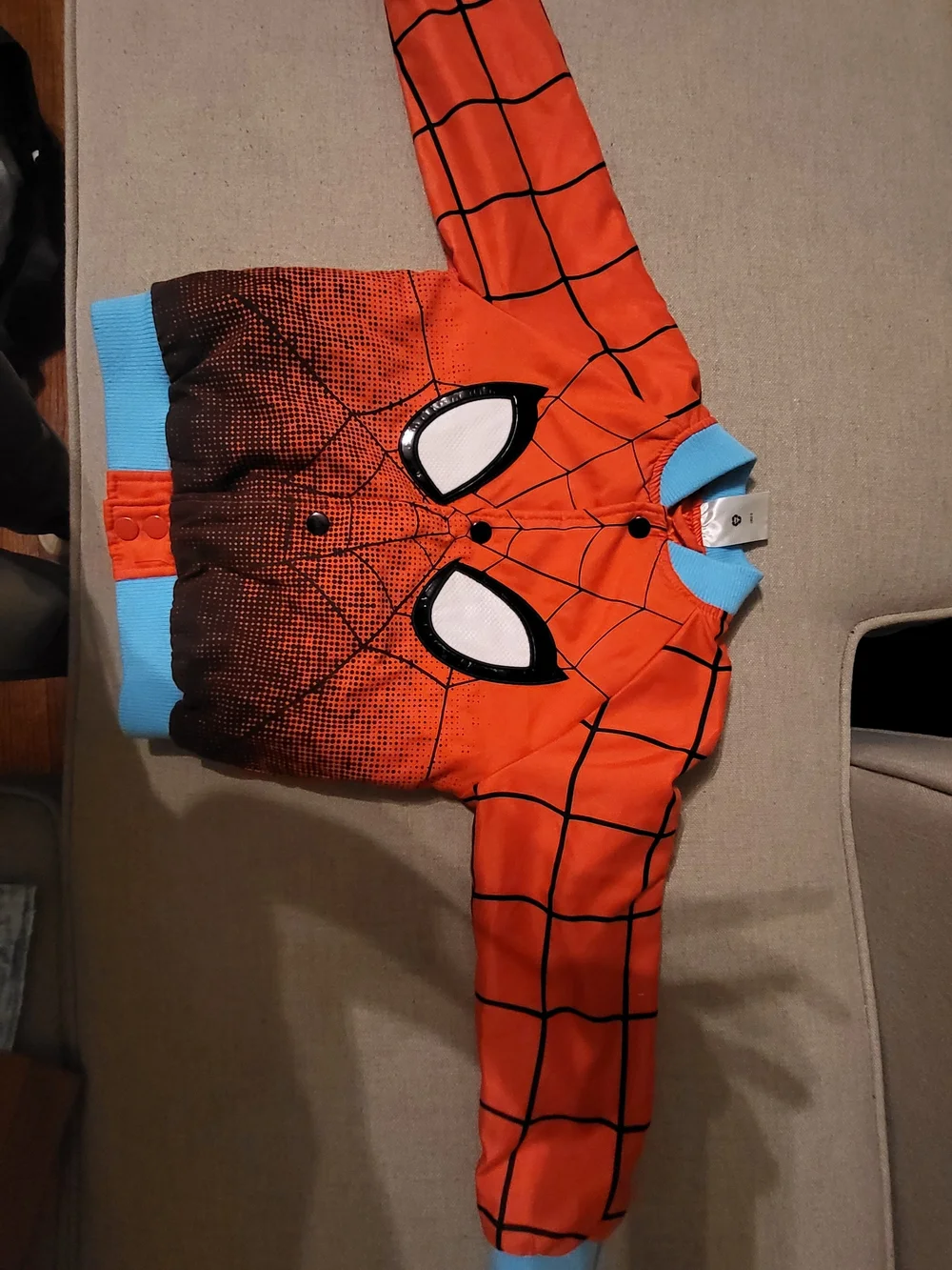 Disney Red and Light Blue Spider-Web Bomber Jacket - Picture 2 of 9